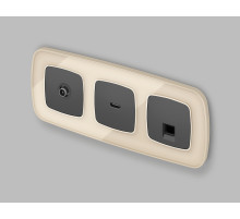 OP9120 Лицевая панель OMEGA (Графит Мягкое касание) для компьютерной/телефонной розетки RJ-45/RJ-11 QUANT