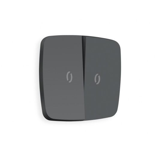 OP9040 Лицевая панель OMEGA (Графит Мягкое касание) для 2-кл выключателей с подсветкой QUANT