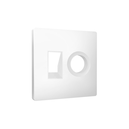 AP1325 Лицевая панель ALFA (Белый матовый) для компьютерной/телефонной + TV розетки RJ-45/RJ-11 QUANT