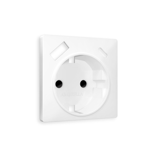 AP1300 Лицевая панель ALFA (Белый матовый) для электрической розетки с/з со шторками 2USB A+C QUANT