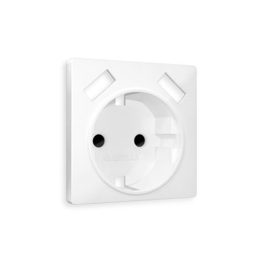 AP1290 Лицевая панель ALFA (Белый матовый) для электрической розетки с/з со шторками 2USB A+A QUANT