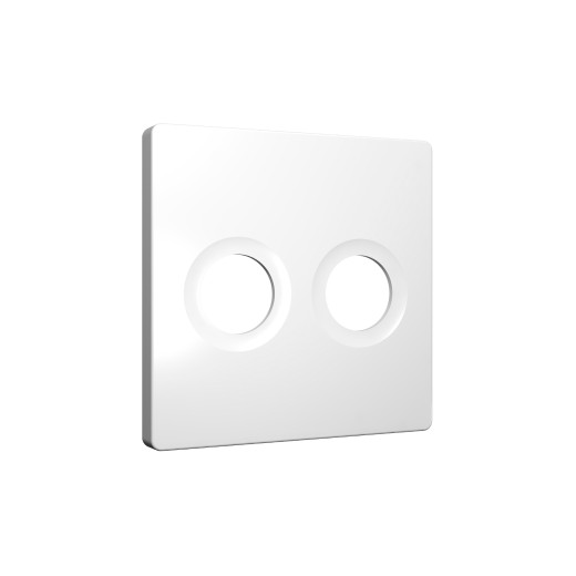 AP1333 Лицевая панель ALFA (Белый матовый) для TV двойной розетки QUANT