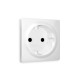 AP1270 Лицевая панель ALFA (Белый матовый) для электрической розетки с/з со шторками QUANT