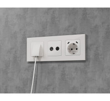 AP1358 Лицевая панель ALFA (Белый матовый) для вывода кабеля QUANT