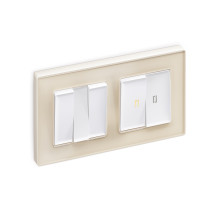 AP1240 Лицевая панель ALFA (Белый матовый) для 2-кл выключателей с подсветкой QUANT