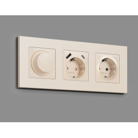 AP3255 Лицевая панель ALFA (Бежевый матовый) для светорегулятора универсального QUANT