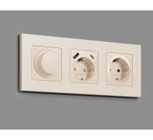AP3260 Лицевая панель ALFA (Бежевый матовый) для электрической розетки с/з QUANT