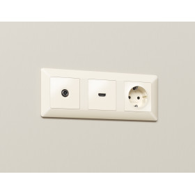 AP3340 Лицевая панель ALFA (Бежевый матовый) для HDMI розетки QUANT