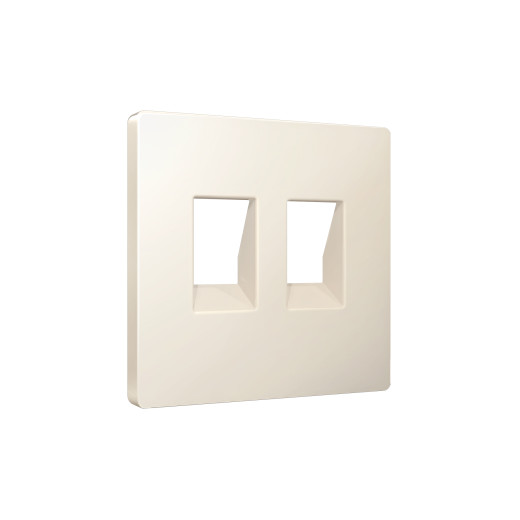 AP3321 Лицевая панель ALFA (Бежевый матовый) для компьютерной/телефонной двойной розетки RJ-45/RJ-11 QUANT