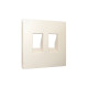 AP3321 Лицевая панель ALFA (Бежевый матовый) для компьютерной/телефонной двойной розетки RJ-45/RJ-11 QUANT