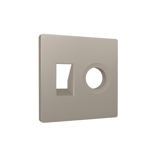 AP3725 Лицевая панель ALFA (Серо-бежевый матовый) для компьютерной/телефонной + TV розетки RJ-45/RJ-11 QUANT