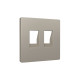AP3721 Лицевая панель ALFA (Серо-бежевый матовый) для компьютерной/телефонной двойной розетки RJ-45/RJ-11 QUANT