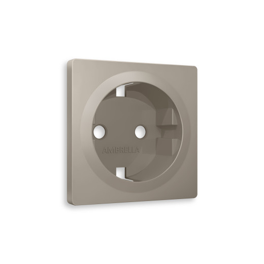AP3660 Лицевая панель ALFA (Серо-бежевый матовый) для электрической розетки с/з QUANT