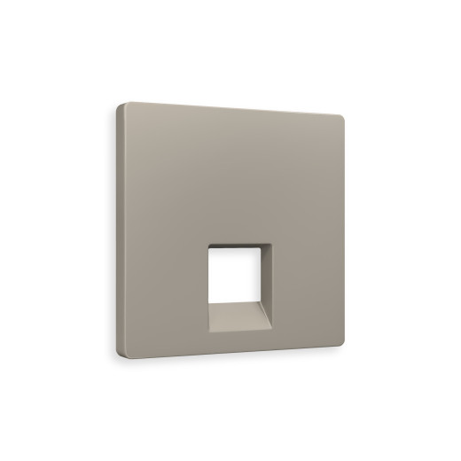 AP3720 Лицевая панель ALFA (Серо-бежевый матовый) для компьютерной/телефонной розетки RJ-45/RJ-11 QUANT
