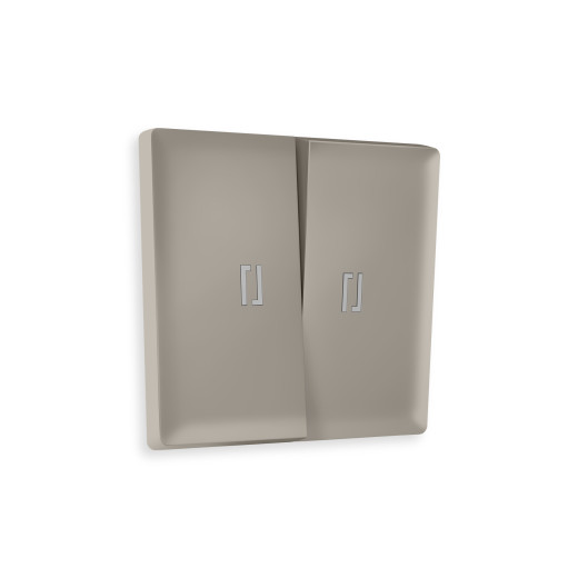 AP3640 Лицевая панель ALFA (Серо-бежевый матовый) для 2-кл выключателей с подсветкой QUANT