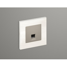 AP3720 Лицевая панель ALFA (Серо-бежевый матовый) для компьютерной/телефонной розетки RJ-45/RJ-11 QUANT