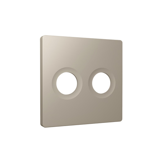 AP3733 Лицевая панель ALFA (Серо-бежевый матовый) для TV двойной розетки QUANT
