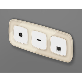 OP1330 Лицевая панель OMEGA (Белый матовый) для TV розетки QUANT