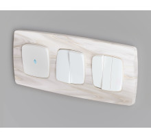 OP1220 Лицевая панель OMEGA (Белый матовый) для 1-кл  выключателей с подсветкой QUANT