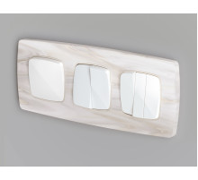 OP1250 Лицевая панель OMEGA (Белый матовый) для 3-кл выключателей QUANT