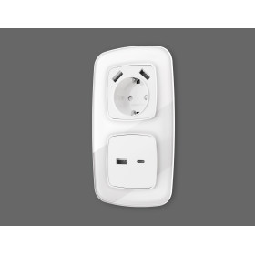 OP1310 Лицевая панель OMEGA (Белый матовый) для розетки 2USB A+C QUANT