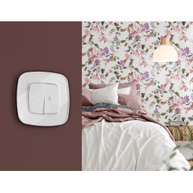 OP1240 Лицевая панель OMEGA (Белый матовый) для 2-кл выключателей с подсветкой QUANT