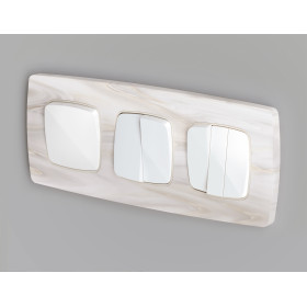 OP1230 Лицевая панель OMEGA (Белый матовый) для 2-кл выключателей QUANT