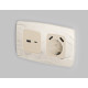 OP3310 Лицевая панель OMEGA (Бежевый матовый) для розетки 2USB A+C QUANT