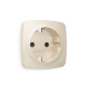 OP3270 Лицевая панель OMEGA (Бежевый матовый) для электрической розетки с/з со шторками QUANT