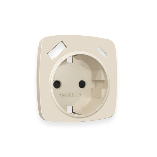 OP3300 Лицевая панель OMEGA (Бежевый матовый) для электрической розетки с/з со шторками 2USB A+C QUANT