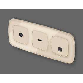 OP3320 Лицевая панель OMEGA (Бежевый матовый) для компьютерной/телефонной розетки RJ-45/RJ-11 QUANT