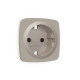 OP3670 Лицевая панель OMEGA (Серо-бежевый матовый) для электрической розетки с/з со шторками QUANT