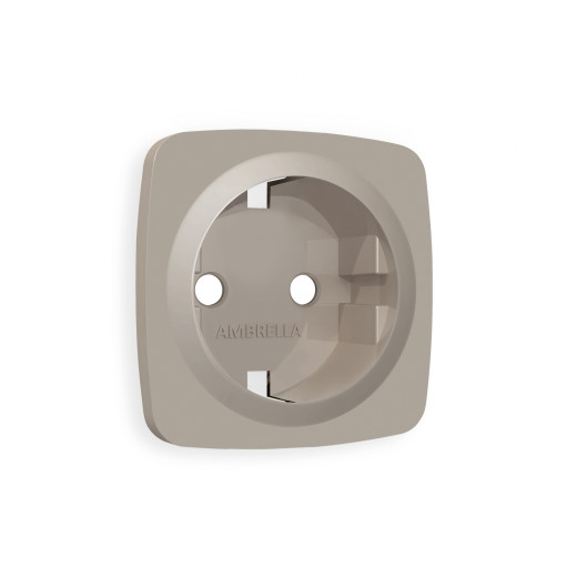 OP3660 Лицевая панель OMEGA (Серо-бежевый матовый) для электрической розетки с/з QUANT