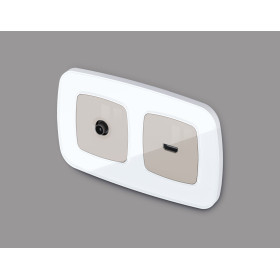 OP3730 Лицевая панель OMEGA (Серо-бежевый матовый) для TV розетки QUANT