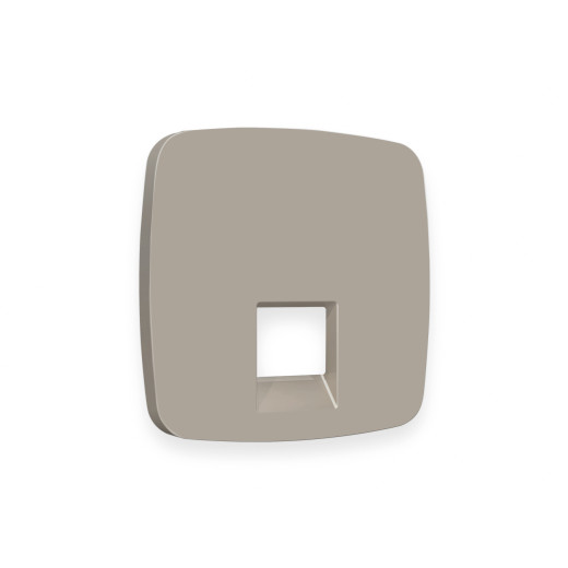 OP3720 Лицевая панель OMEGA (Серо-бежевый матовый) для компьютерной/телефонной розетки RJ-45/RJ-11 QUANT