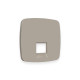 OP3720 Лицевая панель OMEGA (Серо-бежевый матовый) для компьютерной/телефонной розетки RJ-45/RJ-11 QUANT