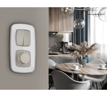 OP3630 Лицевая панель OMEGA (Серо-бежевый матовый) для 2-кл выключателей QUANT