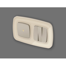 OP3650 Лицевая панель OMEGA (Серо-бежевый матовый) для 3-кл выключателей QUANT