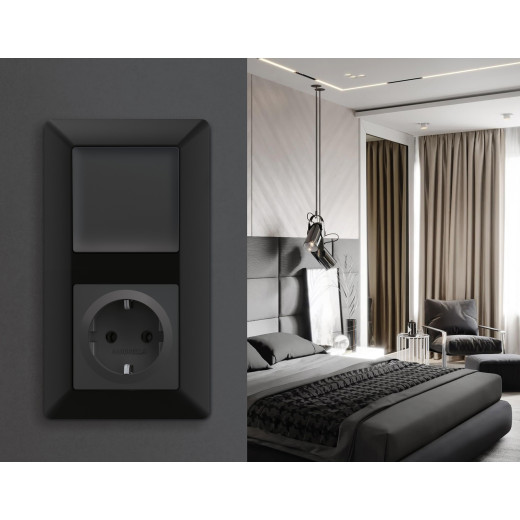 AF110701 Рамка ALFA Line (Черный матовый) 1-ая