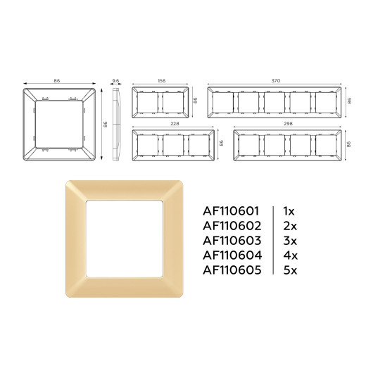 AF110601 Рамка ALFA Line (Шампань) 1-ая