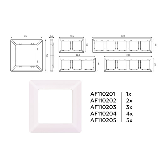AF110202 Рамка ALFA Line (Жемчуг) 2-ая