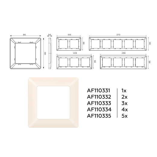 AF110332 Рамка ALFA Line (Бежевый матовый) 2-ая