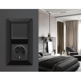 AF110702 Рамка ALFA Line (Черный матовый) 2-ая