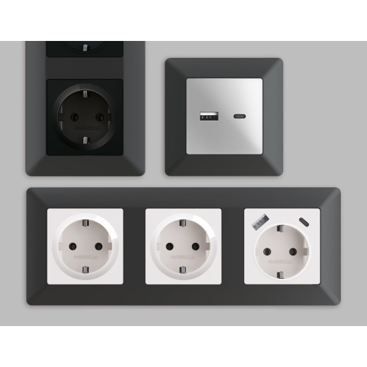 AF110802 Рамка ALFA Line (Графит Мягкое касание) 2-ая