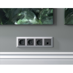 AF110402 Рамка ALFA Line (Серебро глянец) 2-ая