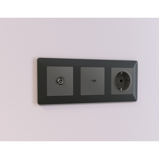 AF110803 Рамка ALFA Line (Графит Мягкое касание) 3-ая