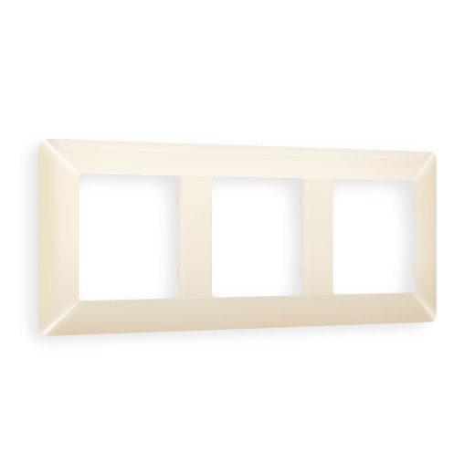 AF110303 Рамка ALFA Line (Бежевый глянец) 3-ая