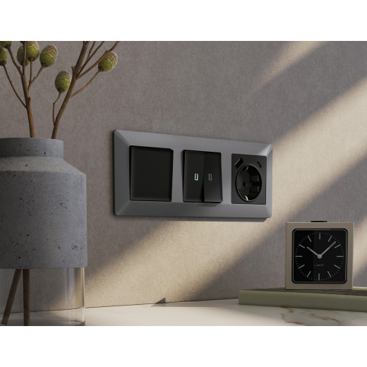 AF110503 Рамка ALFA Line (Сталь матовый) 3-ая