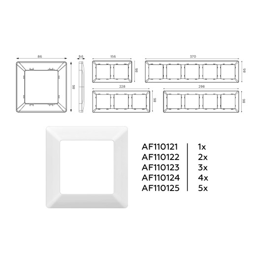AF110123 Рамка ALFA Line (Белый матовый) 3-ая