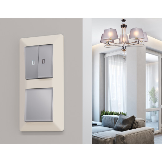 AF110333 Рамка ALFA Line (Бежевый матовый) 3-ая